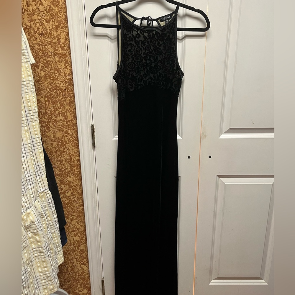 My Michele Black Velvet Maxi Dress